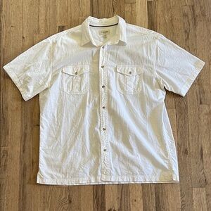St. John’s Bay Men’s White Casual Button Down Shirt